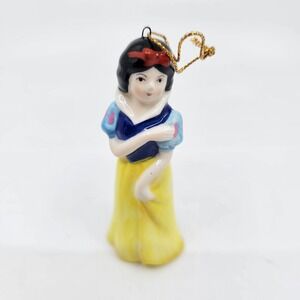 Vintage Disney Japan Snow White Ceramic Ornament with Gold Cord Very Rare Unique